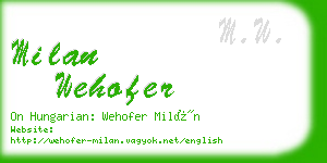 milan wehofer business card